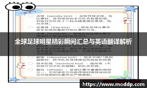 全球足球明星精彩瞬间汇总与英语翻译解析